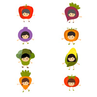 MATCHING FAMILY SHIRTS, KIDS ONLY, SHORT SLEEVE SHIRT, vegetable FAMILY GRAPHIC TEES, SHIRT PRINTING, MADE IN KOREA